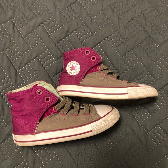 Converse Shoes Toddler Converse High Top Canvas Tennis Shoes Size 8